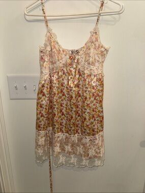 Free People Buttercream Floral Lace Slip Dress